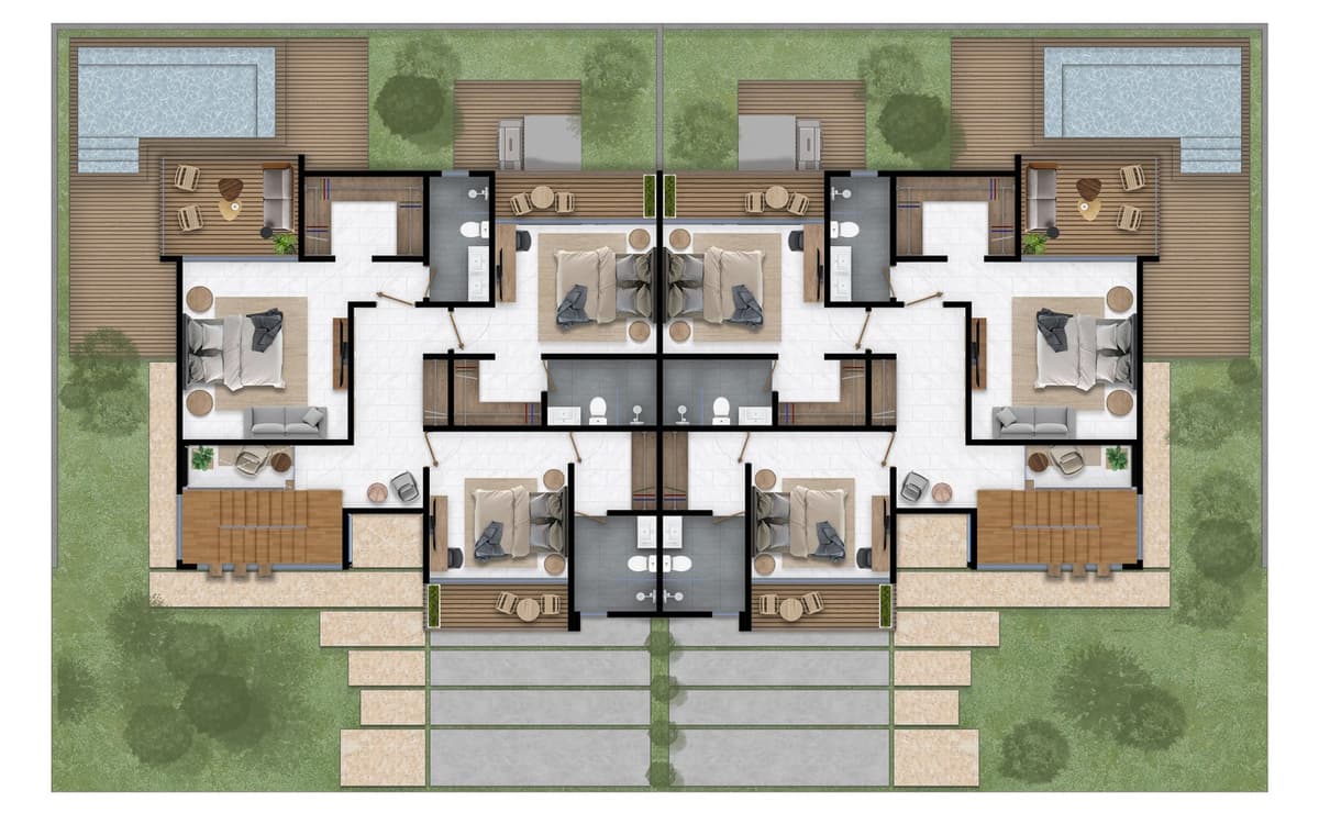 Id-2625 Three-bedroom Duplex Villas For Sale In Punta Cana - Image 2