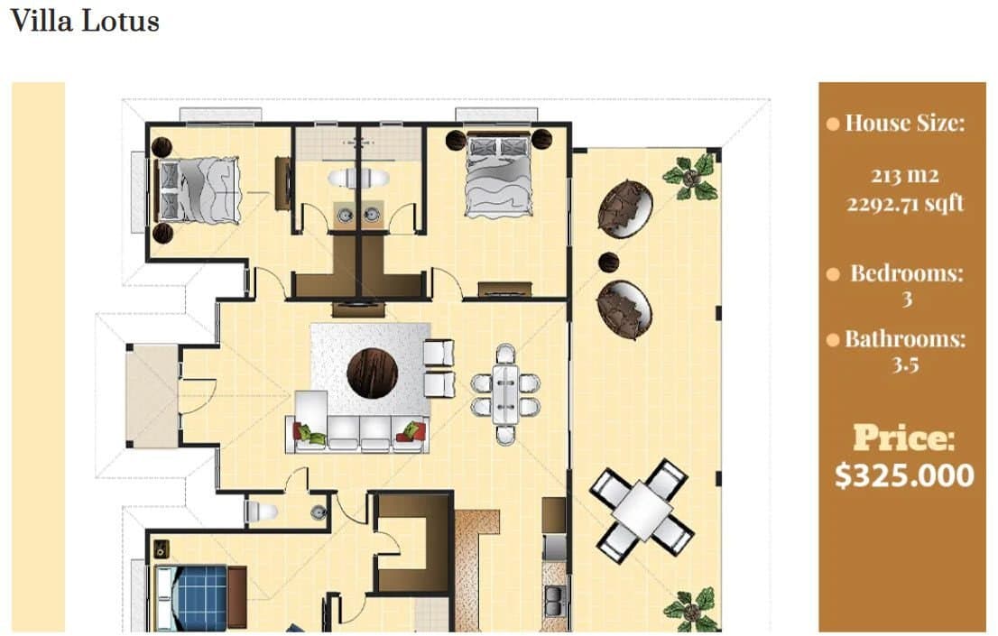 For Sale Beautiful 3 Bedroom Villa LOTUS in Residential Hispaniola - Image 3