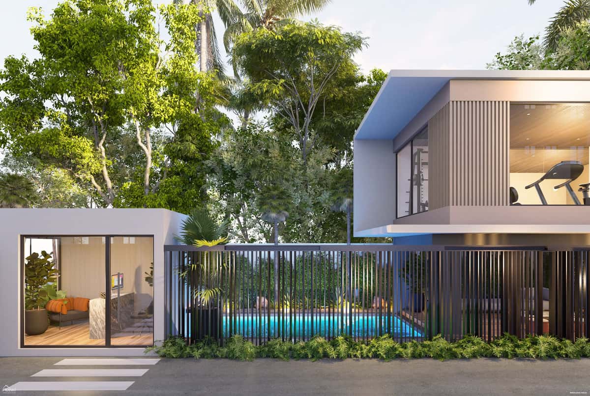 Apartamentos en proyecto cerrado tipo torre con área social y piscina.