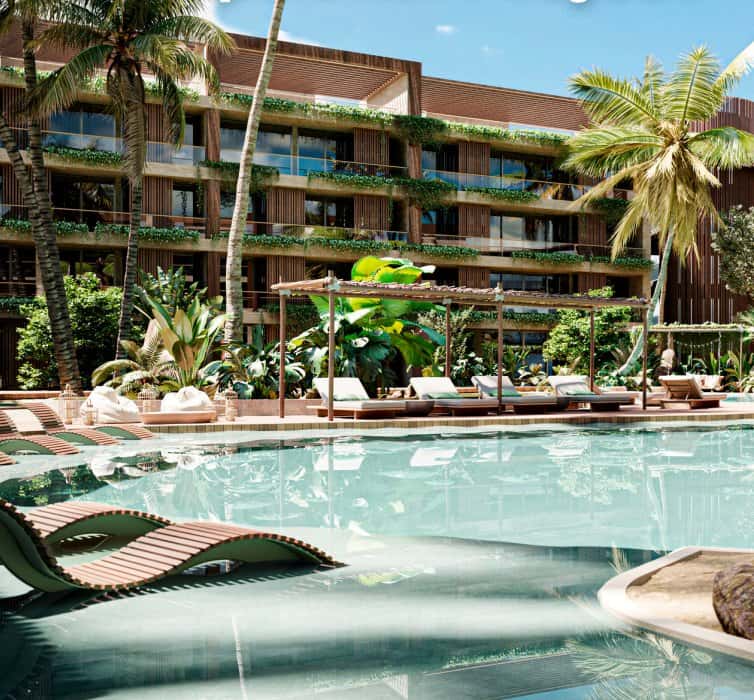 Chukum Lagoon modern 1 and 2 BR boutique-hotel-style condos with rental management - Vista Cana