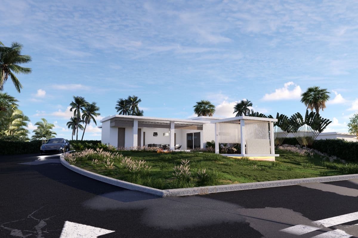 Modern Tropical Villa with Mountain & Partial Ocean Views