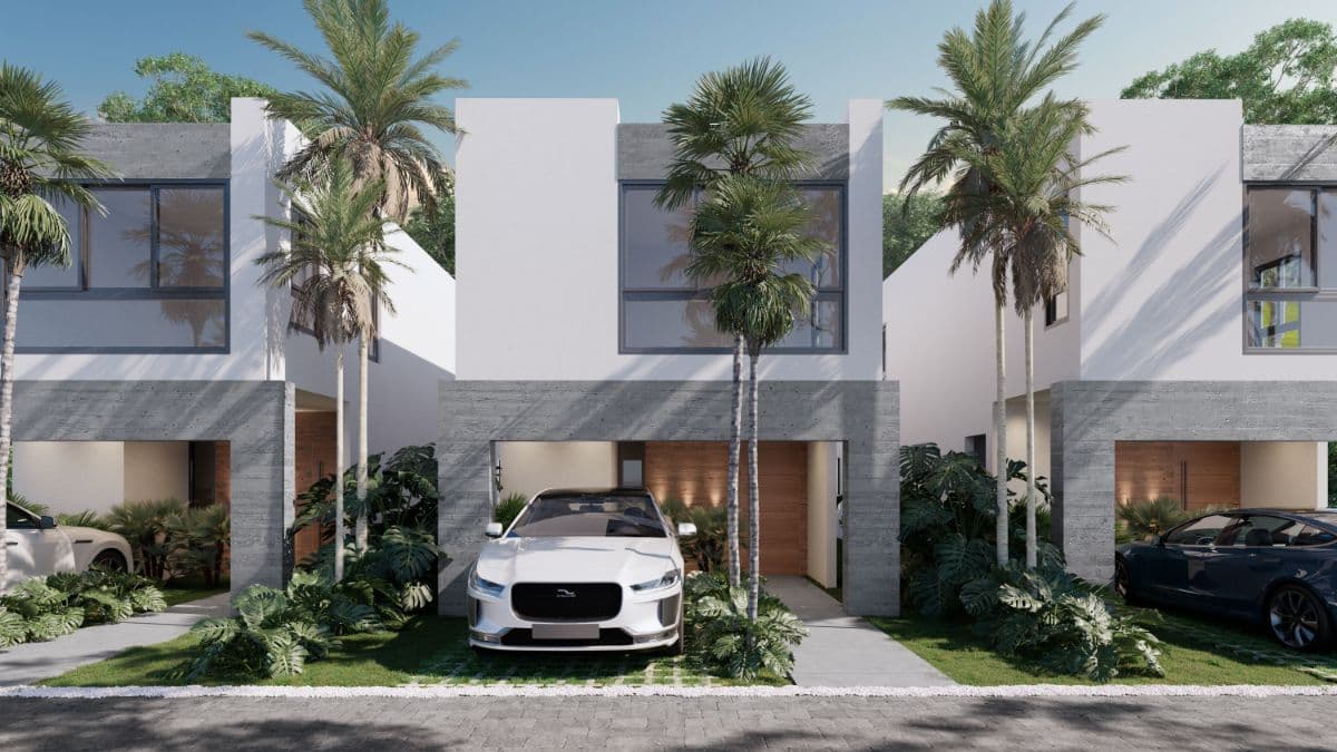 Invest in Your 3 Bedroom Two Level Villa in Gated Community with Beach Style Pool, Restaurante, Sports Areas, Kids Playground and More in Punta Cana - Image 1